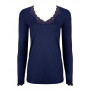 Tee shirt manches longues col en V Antigel Simply Perfect (Bleu Purple)