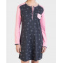 Long-sleeved buttoned nightdress Massana Anthracite Rose