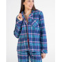 Long-sleeved buttoned pajamas 100% cotton Massana Carreaux Bleus
