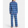 Pyjama boutonné manches longues 100% coton Massana Carreaux Bleus