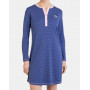 Long-sleeved buttoned nightdress Massana Rayures Bleues
