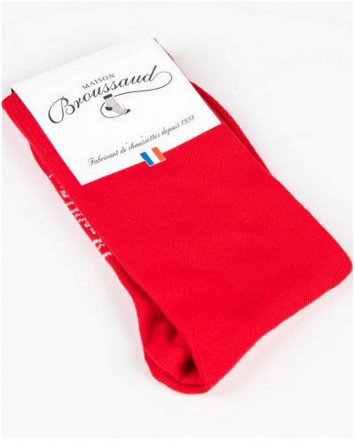 Chaussettes homme en coton Maison Broussaud Permanent uni (Rouge)