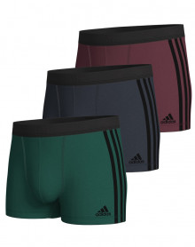 Pack of 3 Boxers Adidas Active Flex Cotton 3 Stripes (Vert/Marine/Bordeaux)