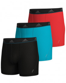 Lot de 3 Boxers longs Adidas Micro Mesh (Noir/Turquoise/Rouge)
