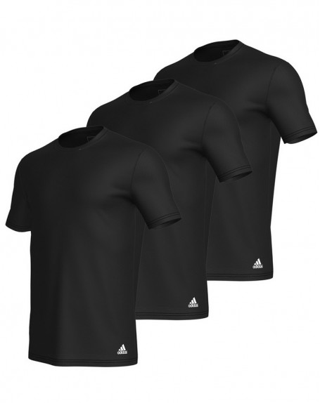 Paquete de 3 camisetas Adidas 100% Algodón (Negro)