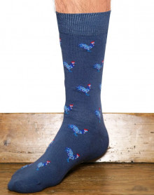 Men socks Maison Broussaud Permanent Coqs (Mousson/Bleu)