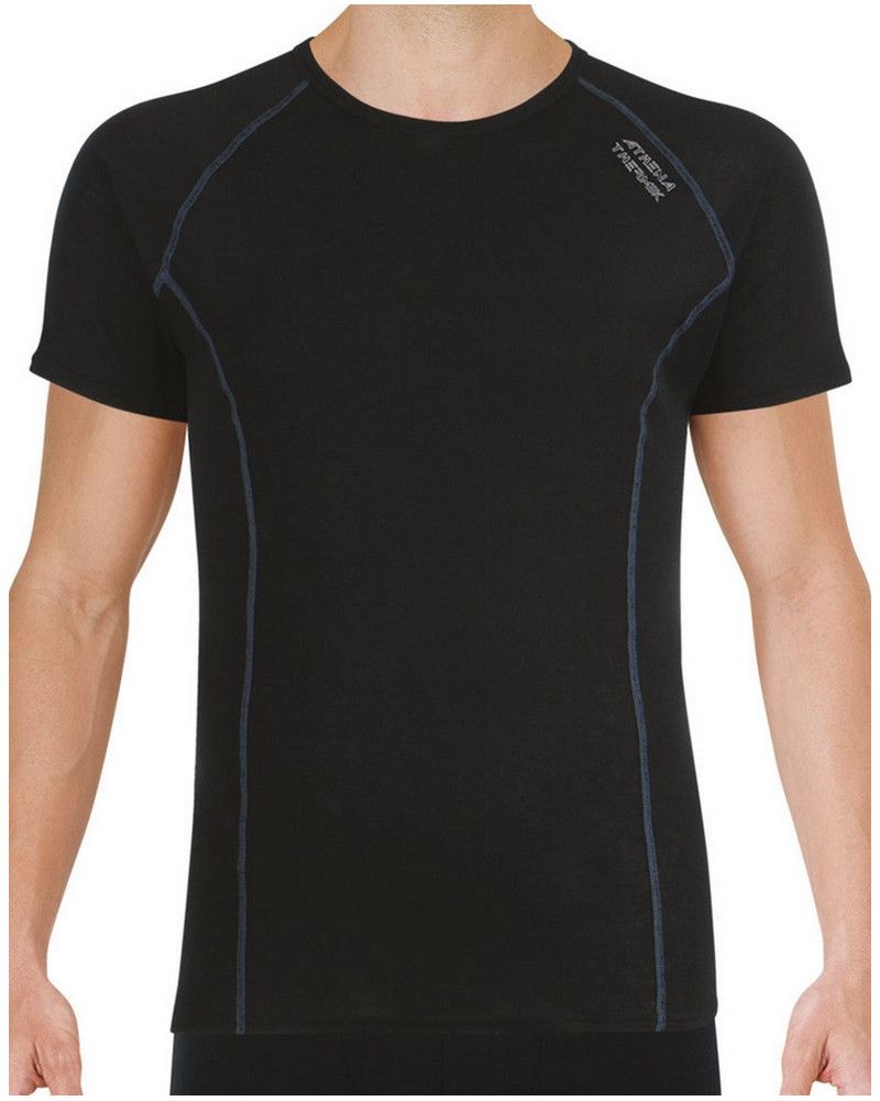 Short-sleeved round-neck T-shirt Athéna (Black)