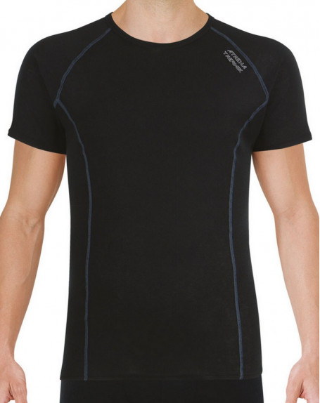 Short-sleeved round-neck T-shirt Athéna (Black)