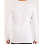 Camiseta de manga larga con cuello en V Eminence 100 % coton (Blanco)