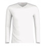 Camiseta de manga larga con cuello en V Eminence 100 % coton (Blanco)