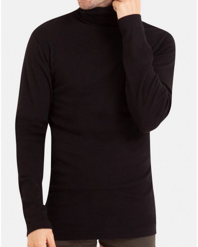 Camiseta de cuello alto Eminence 100% algodón (Negro)