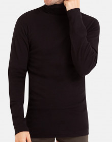 Tee-shirt col roulé Eminence 100% coton (Noir)
