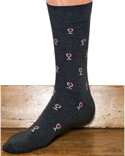 Men cotton socks Verres de Vin Maison Broussaud (Anthracite)