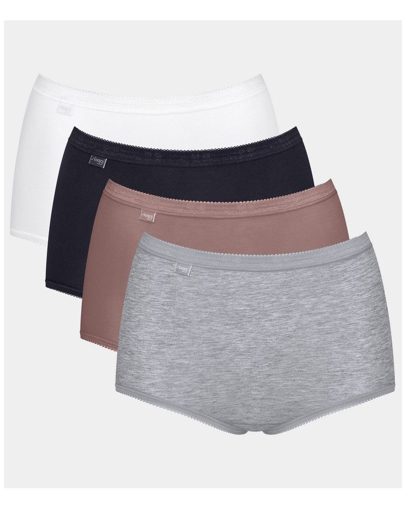Basic + Maxi knickers (Pack of 4) Sloggi (Blanc/noir/marron/gris)