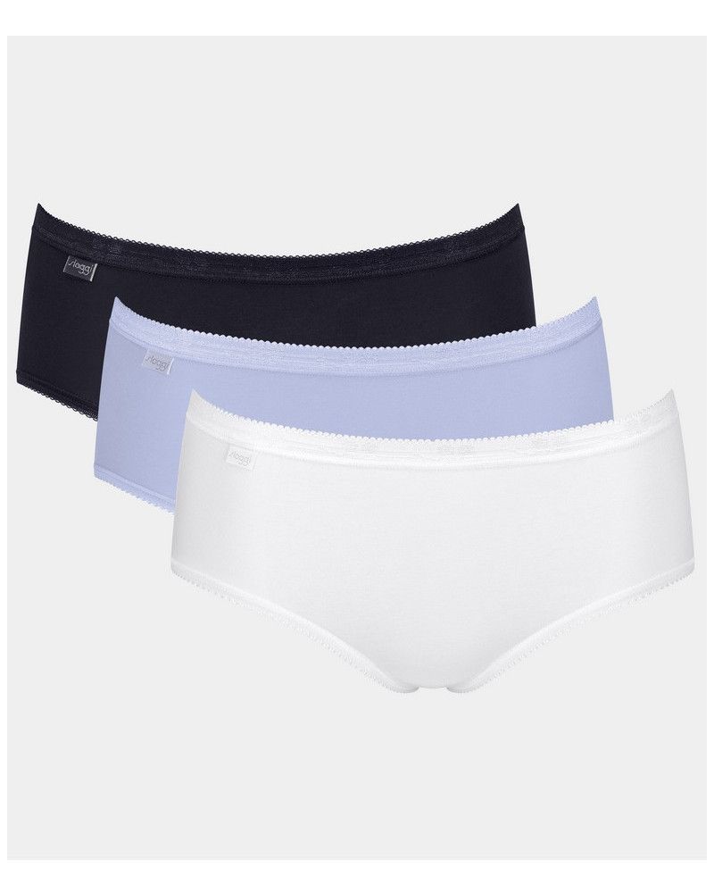 Midi Brief Sloggi Basic + (Pack of 3) (Noir/lilas/blanc)