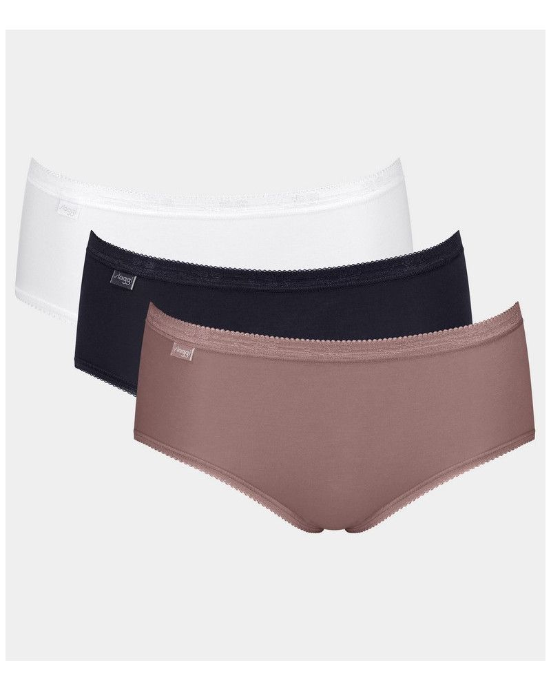 Midi Brief Sloggi Basic + (Pack of 3) (Blanc/noir/marron)