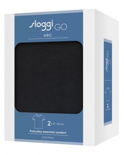 Crew Neck T-Shirt Sloggi for Men GO ABC  (Set of 2) (Black)