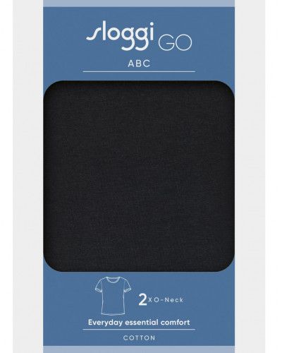 Crew Neck T-Shirt Sloggi for Men GO ABC  (Set of 2) (Black)