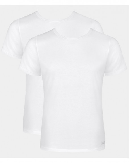 Crew Neck T-Shirt Sloggi for Men GO ABC (Set of 2) (White)