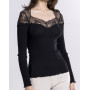 V-Neck Long Sleeve Shirt Oscalito 6826 (Black)