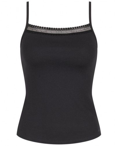 Tank top thin straps Sloggi GO Ribbed (Black)