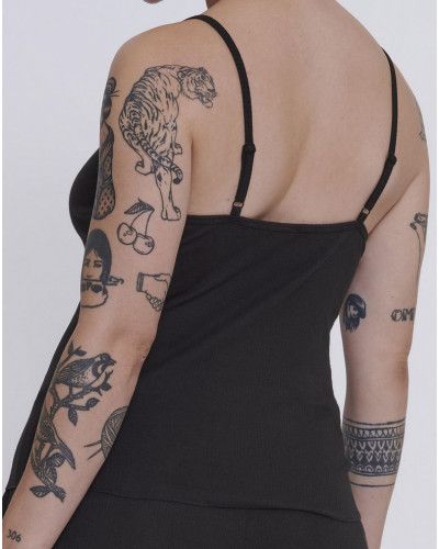 Tank top thin straps Sloggi GO Ribbed (Black)