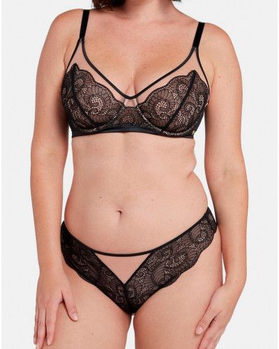 Tanga Sans Complexe Serena (Noir / Peau)