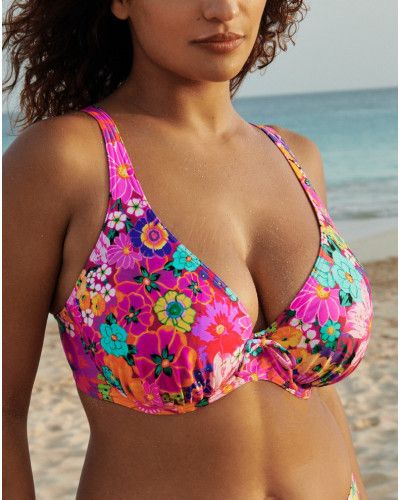 Padded plunge bath bra Prima Donna Swim Najac (Floral Explosion)