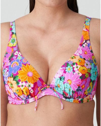 Padded plunge bath bra Prima Donna Swim Najac (Floral Explosion)