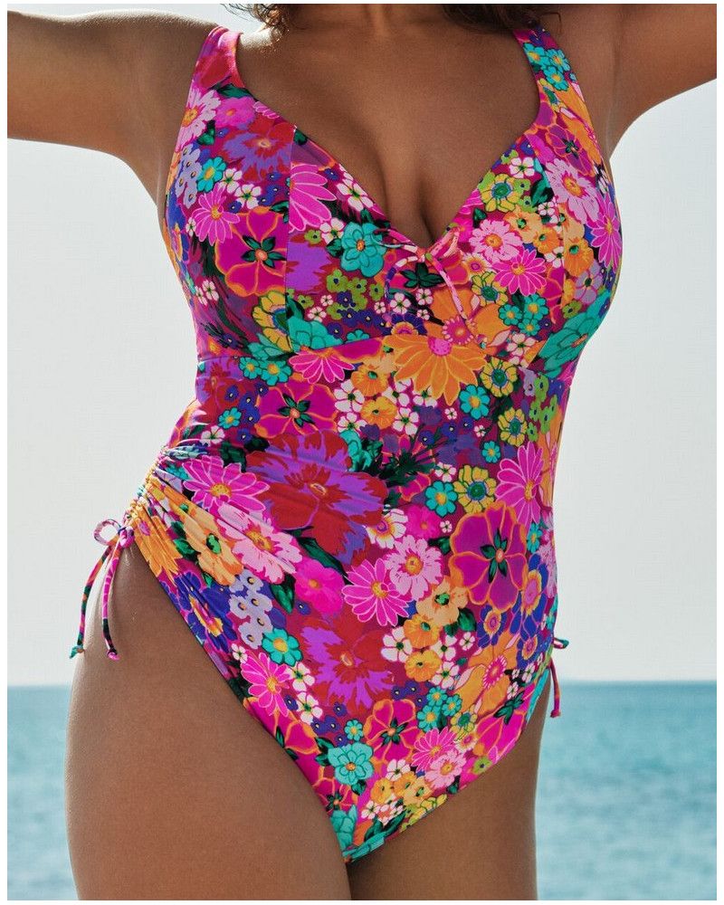 Traje de baño una pieza plunge Prima Donna Swim Najac (Floral Explosion)