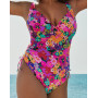 One-piece plunge swimsuit Prima Donna Swim Najac (Floral Explosion)