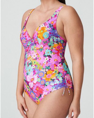One-piece plunge swimsuit Prima Donna Swim Najac (Floral Explosion)