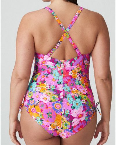 One-piece plunge swimsuit Prima Donna Swim Najac (Floral Explosion)