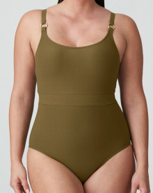 Wireless one-piece swimming costume Prima Donna Swim Sahara (Olive)