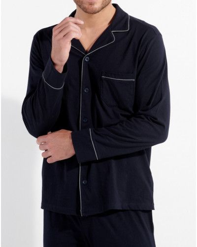 Pyjama long HOM Albert 100% coton (Marine)