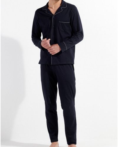 Long pyjamas HOM Albert 100% cotton (Marine)