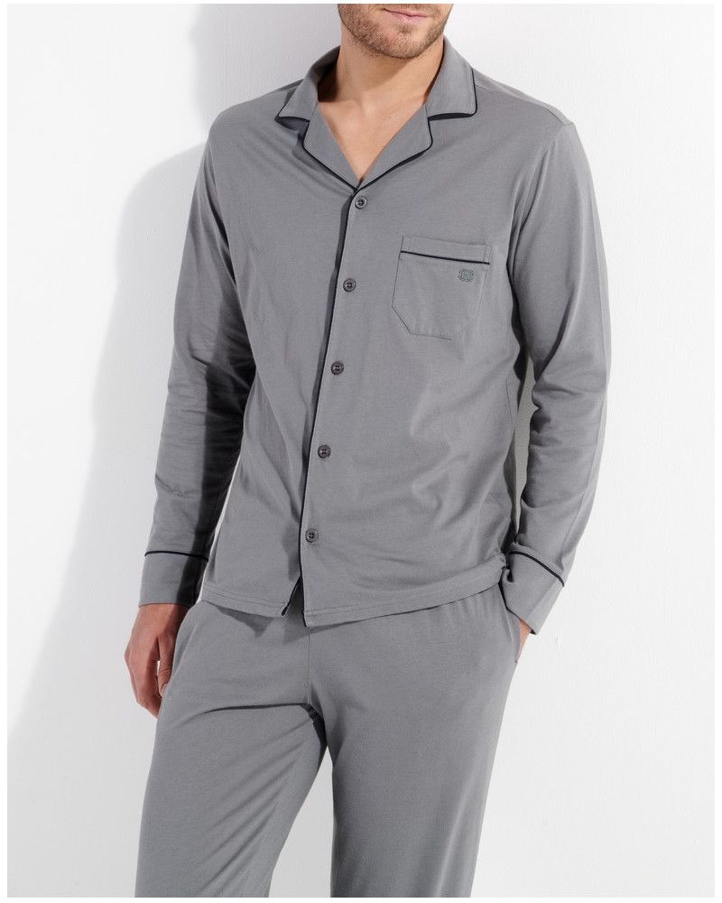 Long pyjamas HOM Albert 100% cotton (Gris)