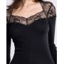 V-Neck Long Sleeve Shirt Oscalito 6826 (Black)