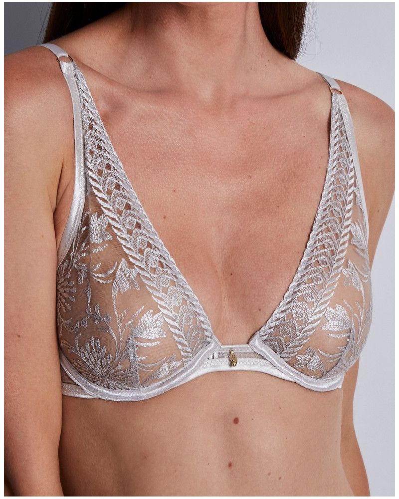 Triangle plunge bra Aubade Magnetic Spell (Platinum)