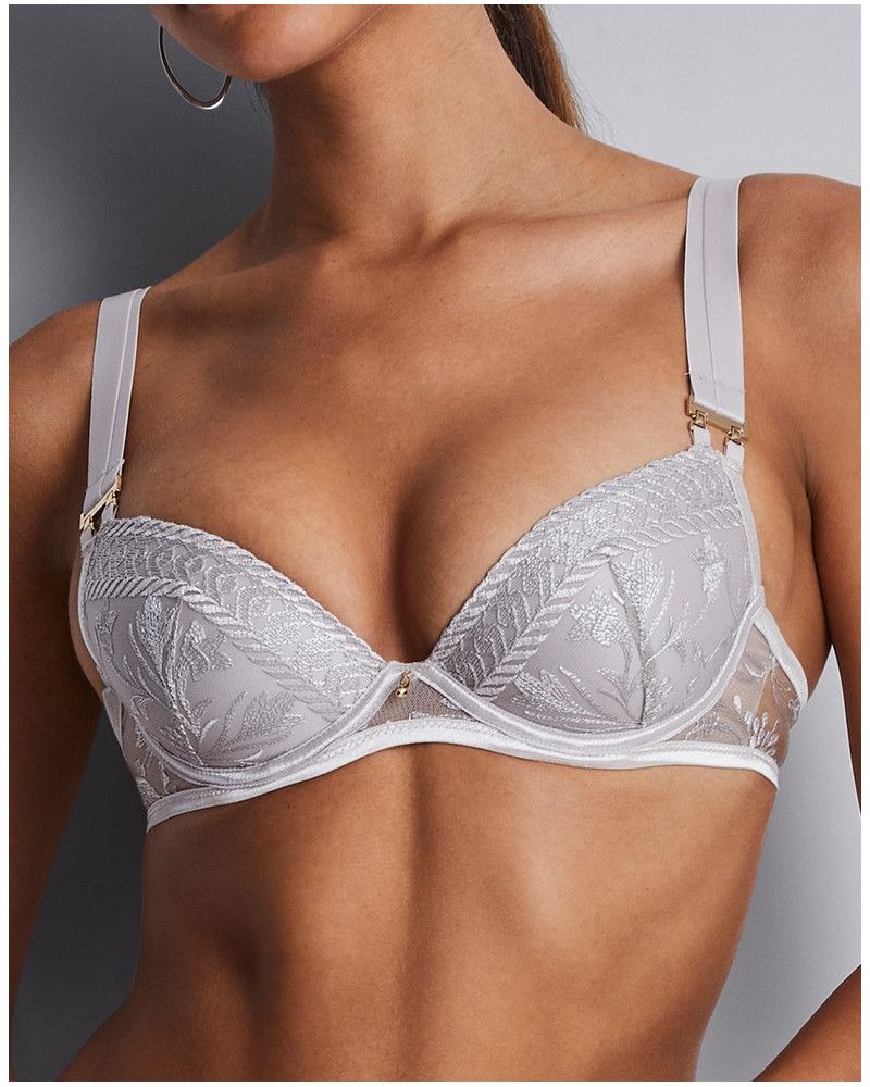 Padded plunge bra Aubade Magnetic Spell (Platinum)