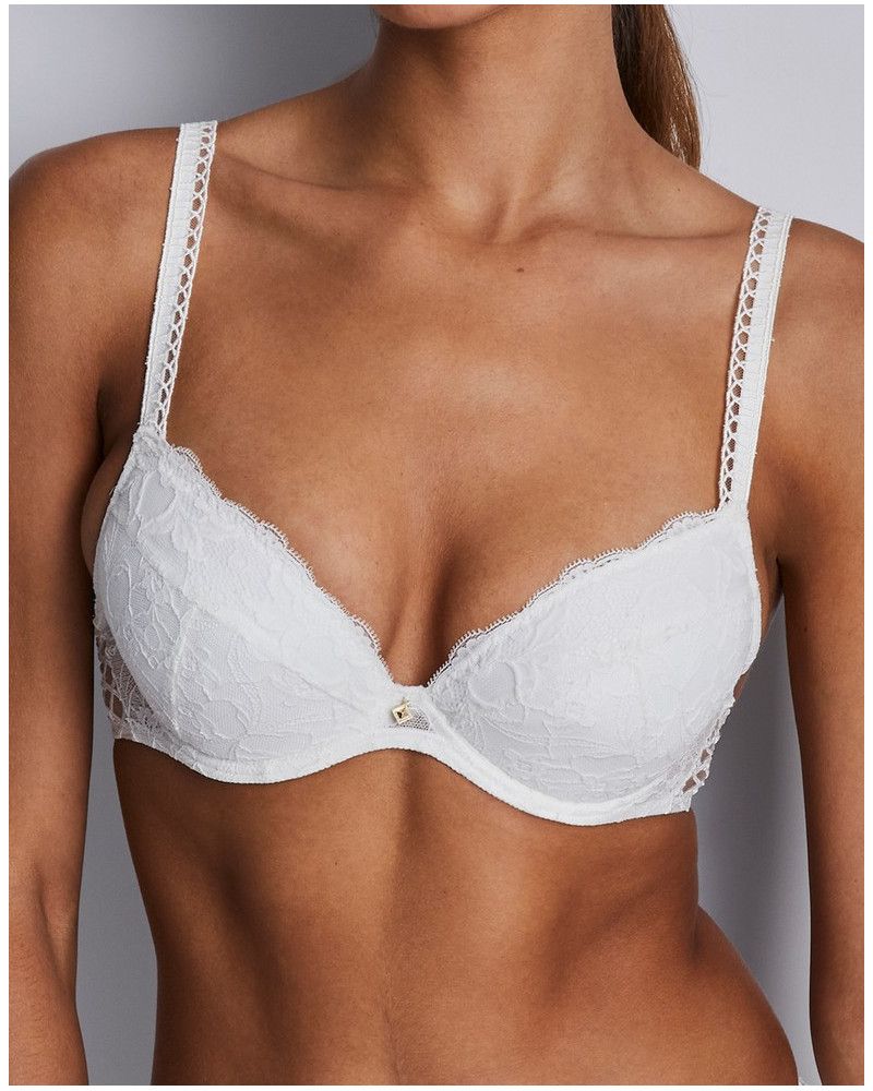 Plunge cushion bra Aubade Kiss of Love (Opale)