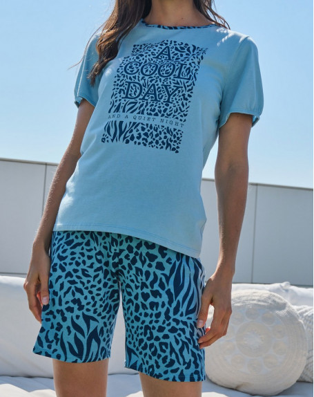 Women's Massana Leopard short pyjamas (Multicolour)