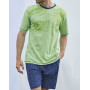 Pyjama court Homme Massana imprimé vert 100% Coton (Multicolore)