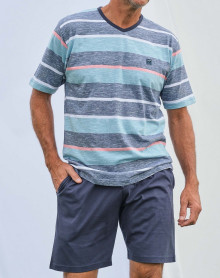 Pijama corto de rayas Massana para hombre 100% Algodón (Multicolor)