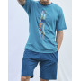 Pijama corto de hombre Massana Surfer 100% Algodón (Multicolor)