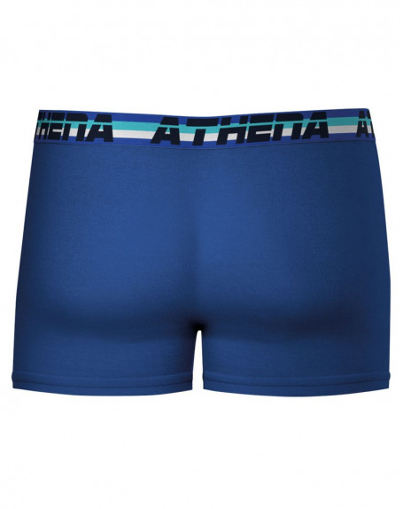 Lot de 2 shorts pyjama homme Easy Athena Coton Gris chiné-Bleu marine