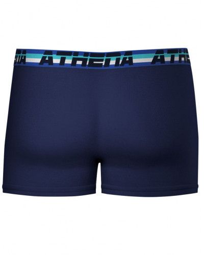 Juego de 3 boxers elásticos de algodón Athena (Noir/Bleu/Marine)