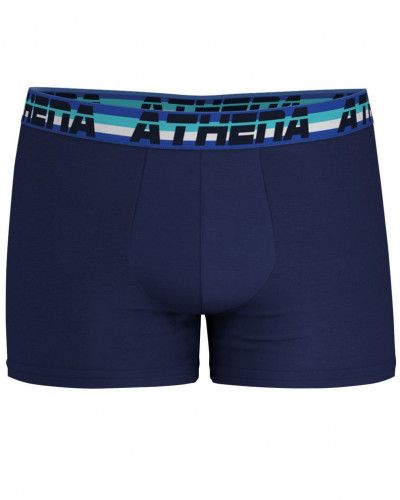 Juego de 3 boxers elásticos de algodón Athena (Noir/Bleu/Marine)