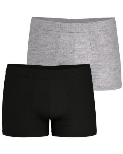 Pack of 2 micro cotton boxers Eminence Fusion (Black / Gris Chiné)