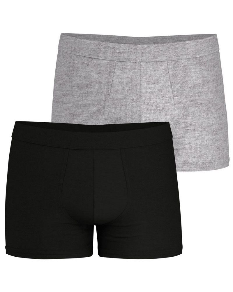 Lot de 2 Boxers en micro coton Eminence Fusion (Noir / Gris Chiné)